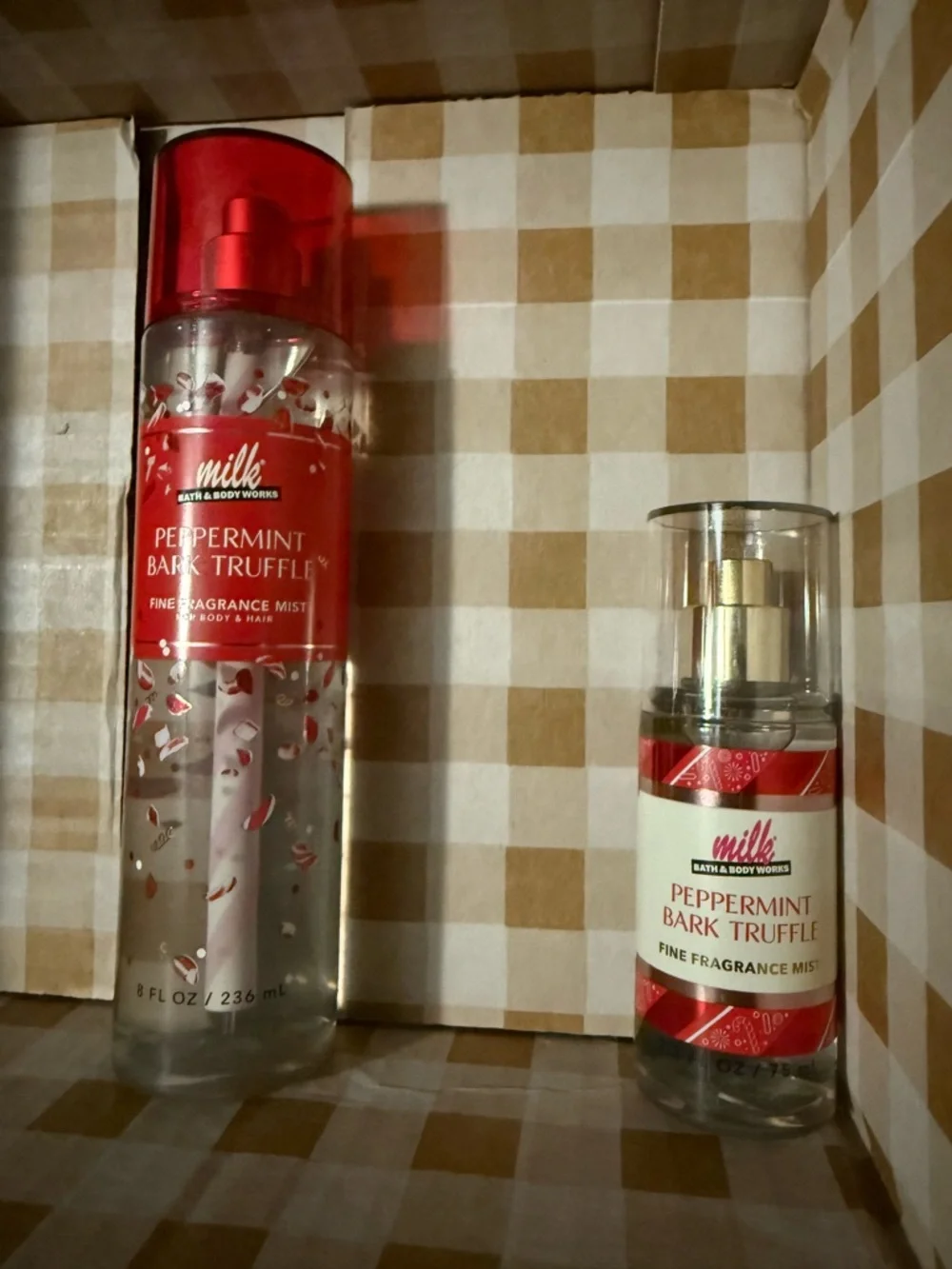 Bath & Body Works MILK Peppermint Bark Truffle Trio - Red